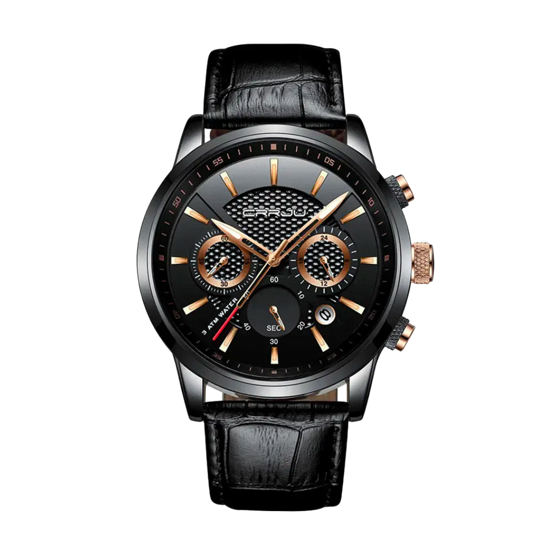 Rowan | Trendy Army-Inspired Leather Timepiece Watch | 42mm