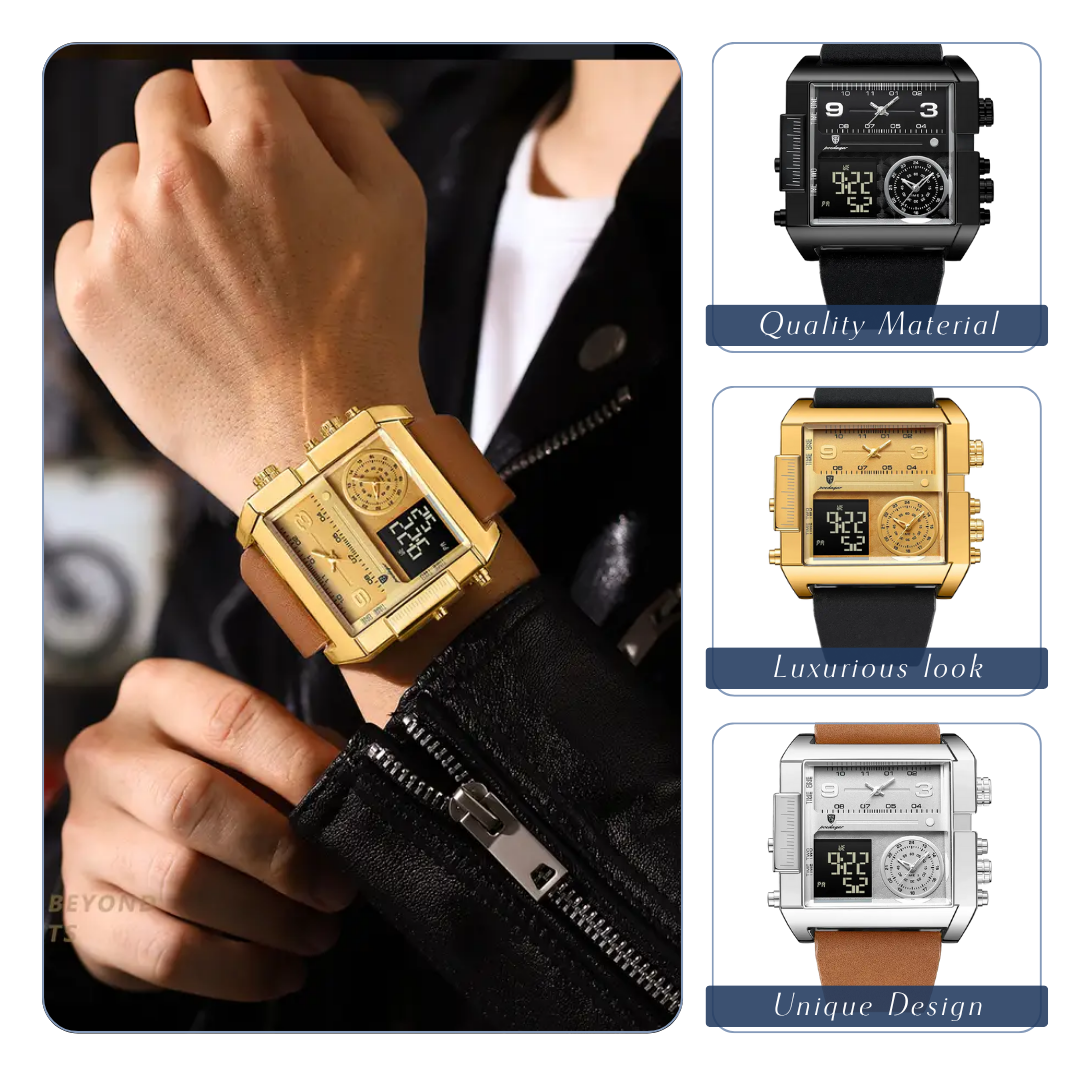 Alex | Men's Double Calendar Quartz Wristwatch | 51mm