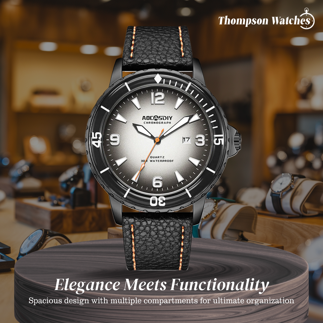 Jeferson | Rugged Men’s Leather Watch | 44mm