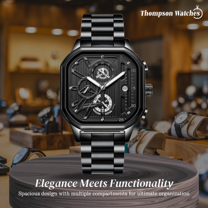 Orion | Industrial-Inspired Bold All-Black Geometric Case Watch | 41mm