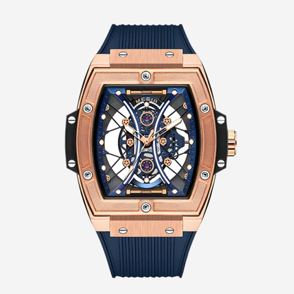 Ryker | Striking Tonneau Case Futuristic Skeleton Build Watch | 42mm