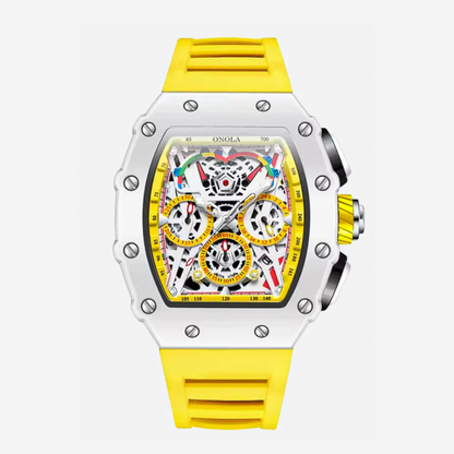 Cairo | Color-Popped Skeleton Dial Futuristic Watch | 41mm