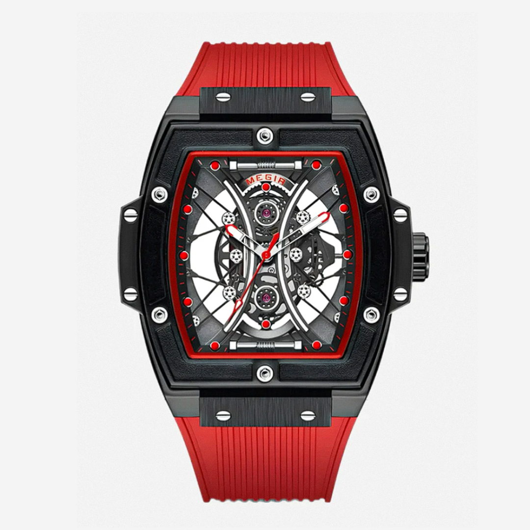 Ryker | Striking Tonneau Case Futuristic Skeleton Build Watch | 42mm