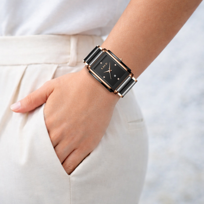 Claudine | Sleek Minimalist Women’s Square Watch| 34 mm