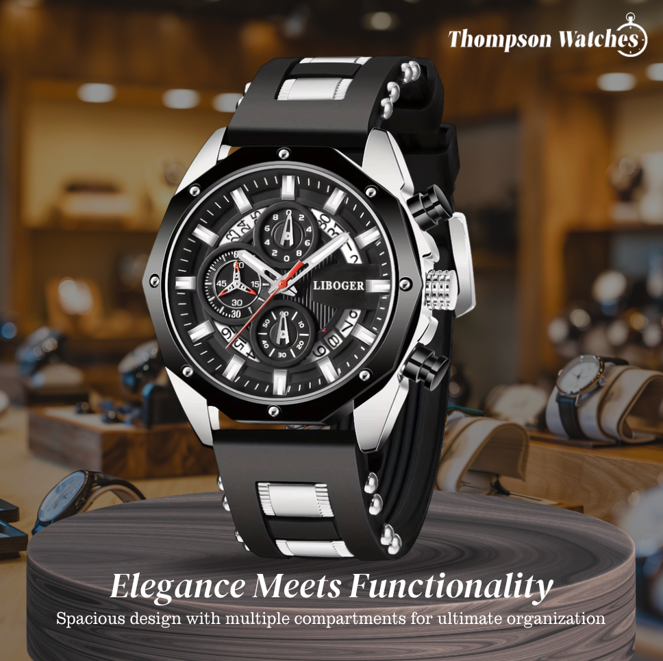 Dean | Men's Silicone Strap Sports Chronograph Quartz Watch | 35mm