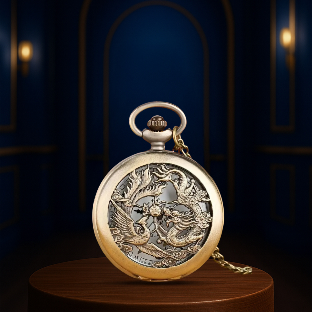 Bart | Intricately Carved Dragon Pocket Watch | 45mm