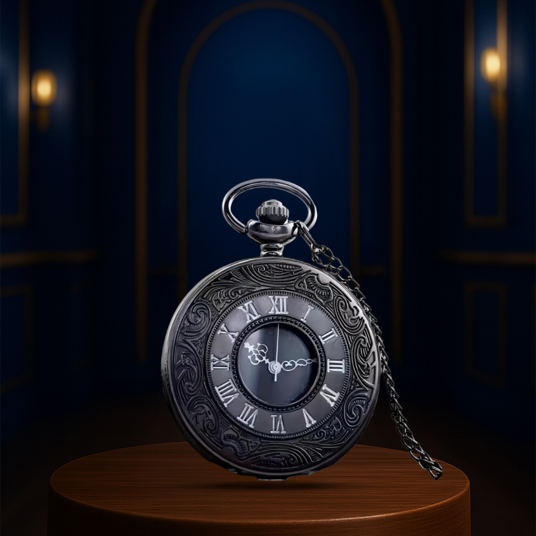 Russo | Roman Numeral Ornate Pocket Watch | 45mm