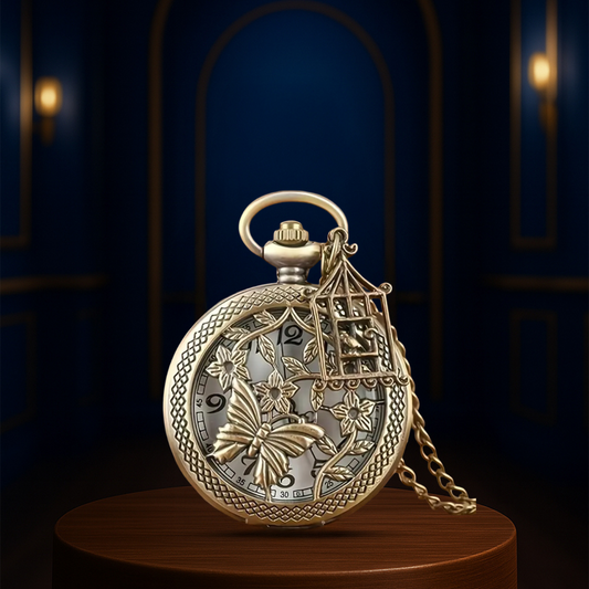 Molly | Butterfly & Birdcage Pocket Watch | 45mm