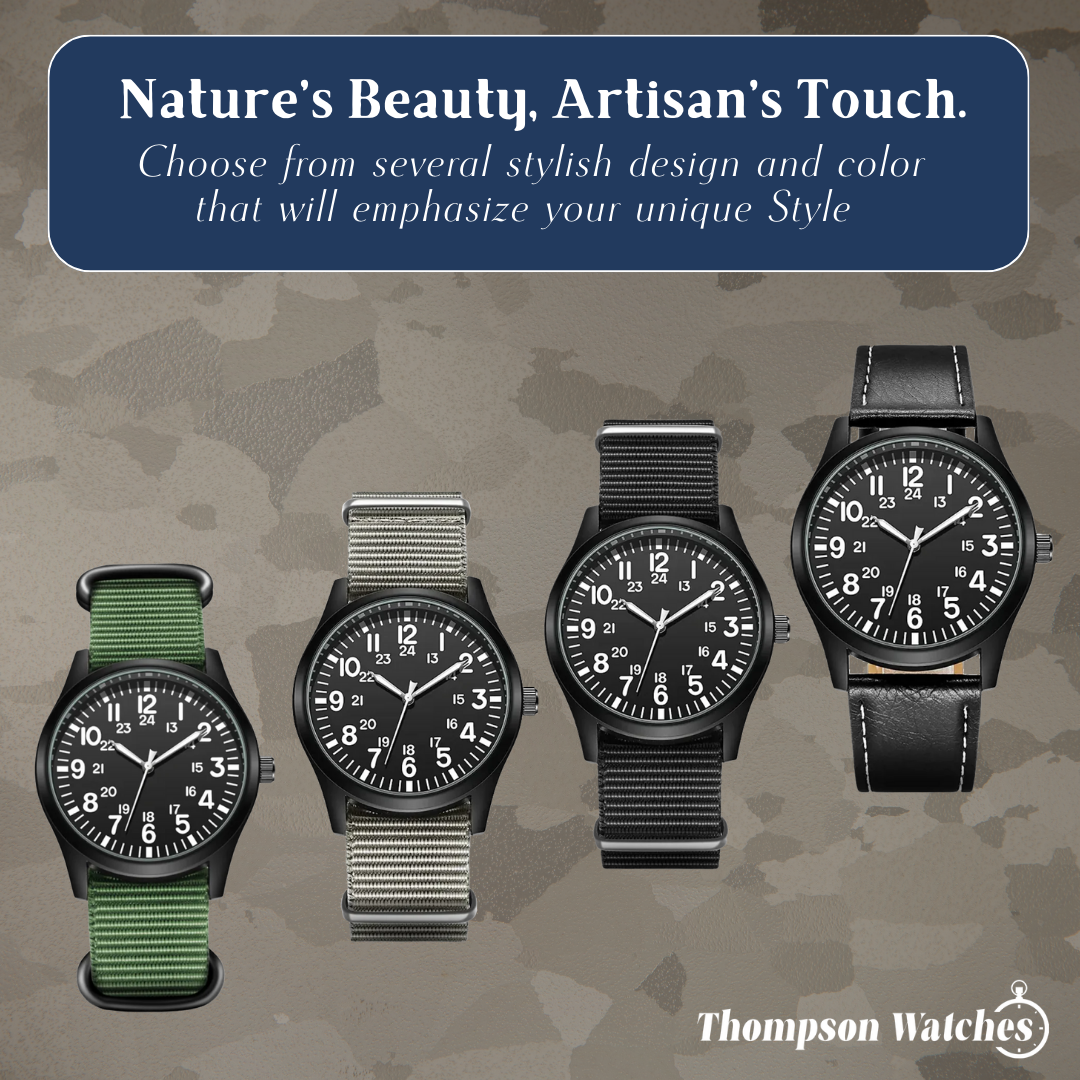 Nicolas | Luminous Field Watch with Tactical Strap | 41mm