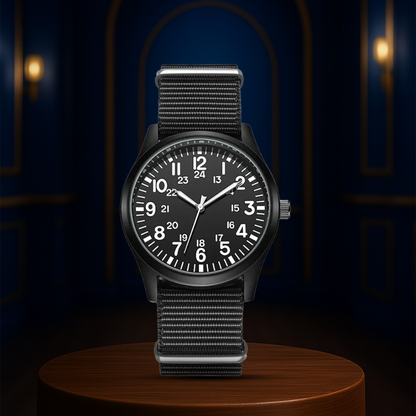 Nicolas | Luminous Field Watch with Tactical Strap | 41mm