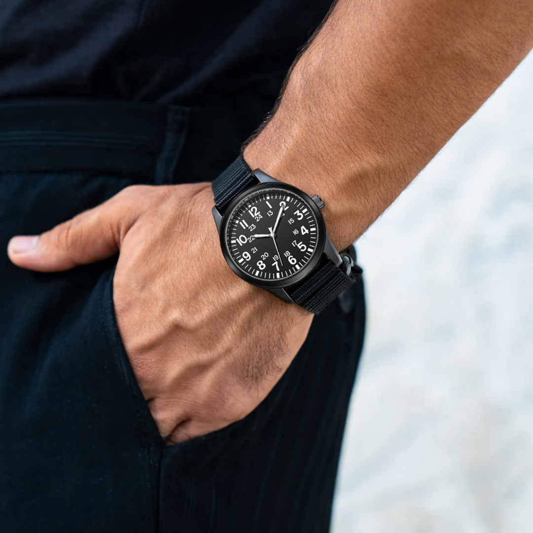 Nicolas | Luminous Field Watch with Tactical Strap | 41mm
