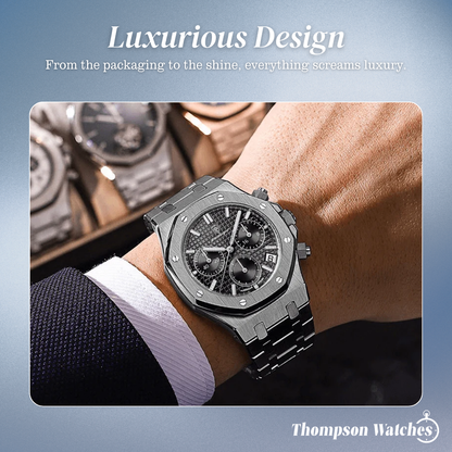 Damian | Iconic Steel Frame Bold Chronograph Design Watch | 42mm