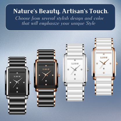 Claudine | Sleek Minimalist Women’s Square Watch| 34 mm