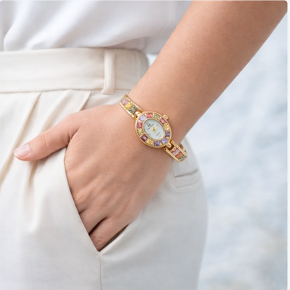 Seravina | Oval Gemstone Women’s Bracelet Watch| 28 mm