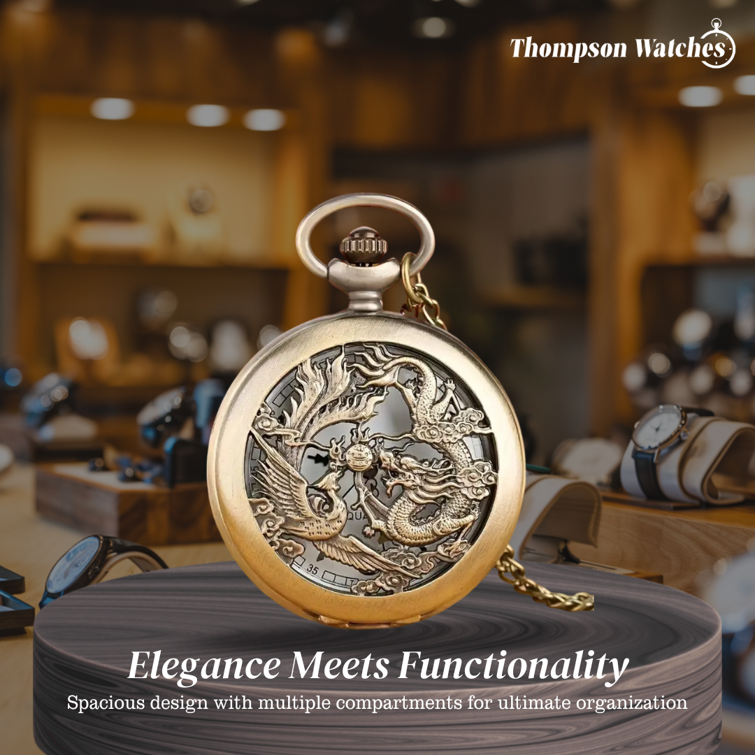 Bart | Intricately Carved Dragon Pocket Watch | 45mm