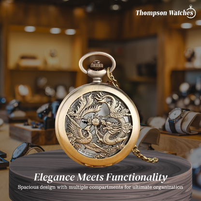 Bart | Intricately Carved Dragon Pocket Watch | 45mm
