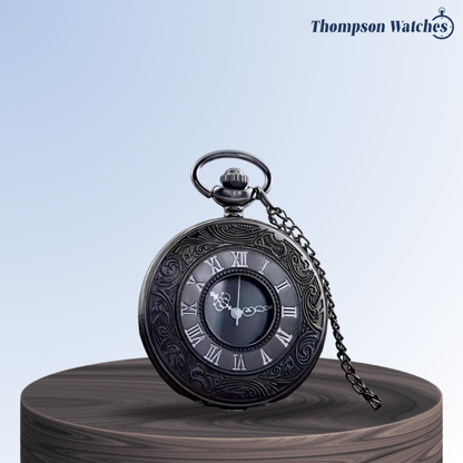 Russo | Roman Numeral Ornate Pocket Watch | 45mm