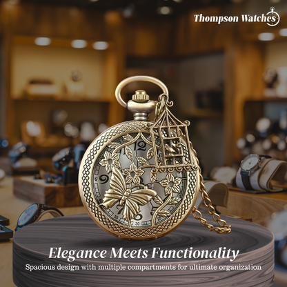 Molly | Butterfly & Birdcage Pocket Watch | 45mm
