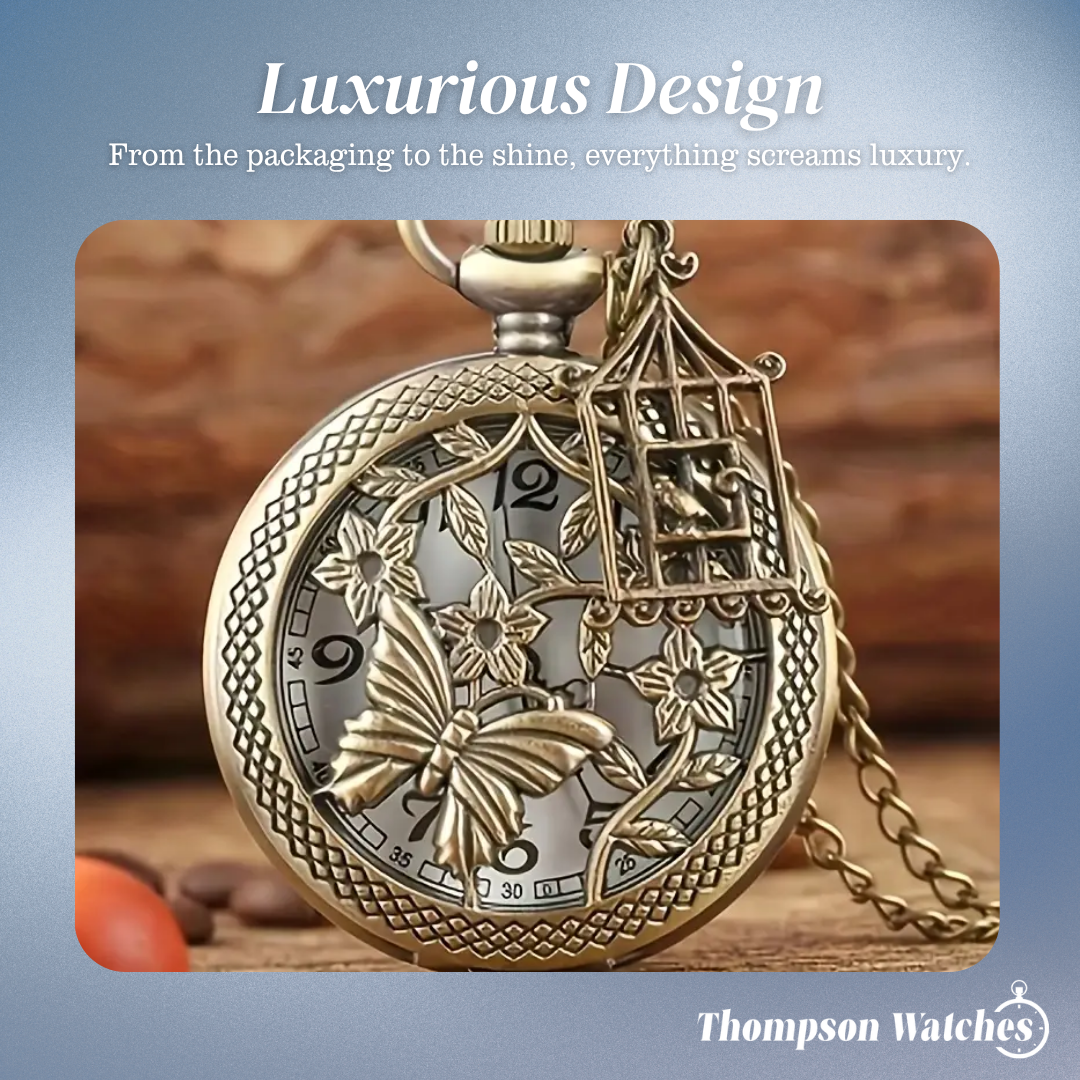 Molly | Butterfly & Birdcage Pocket Watch | 45mm
