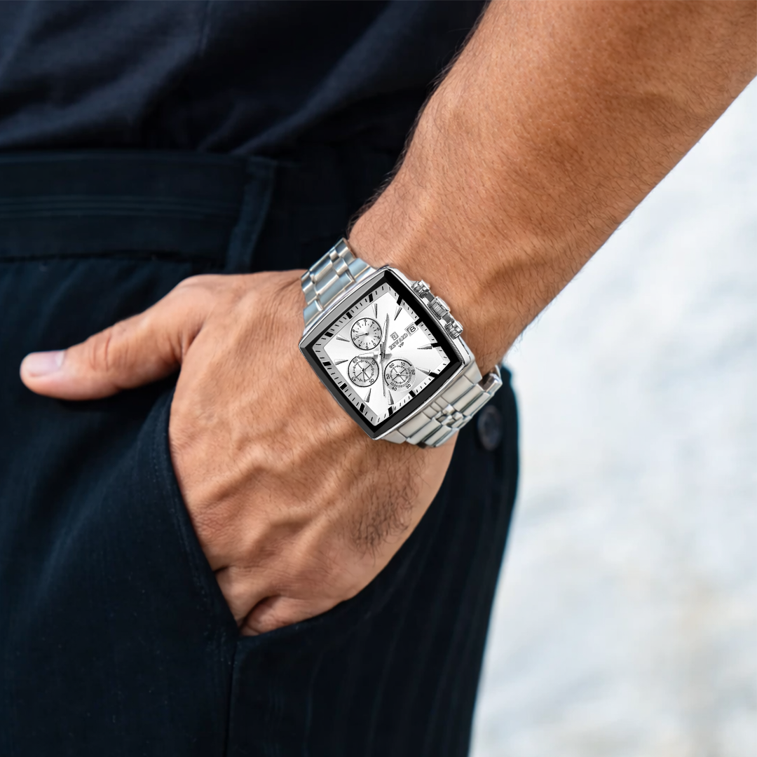 Troy | Men's Rectangular Luxury Quartz Wristwatch | 47mm