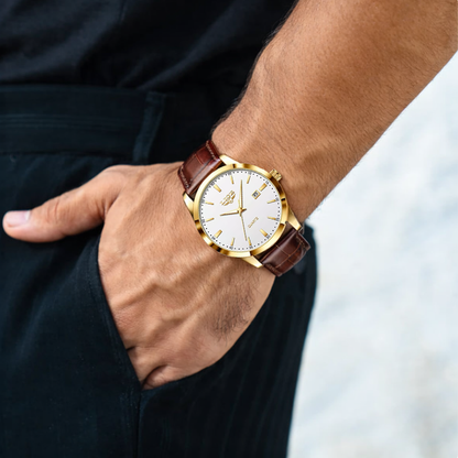 Sam | Leather Military Chronograph Watch | 40mm