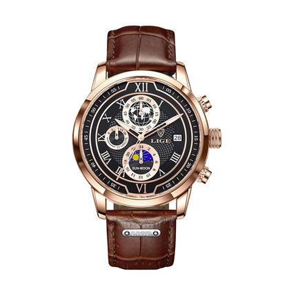 Liam | Celestial World-Time Leather Watch | 43mm