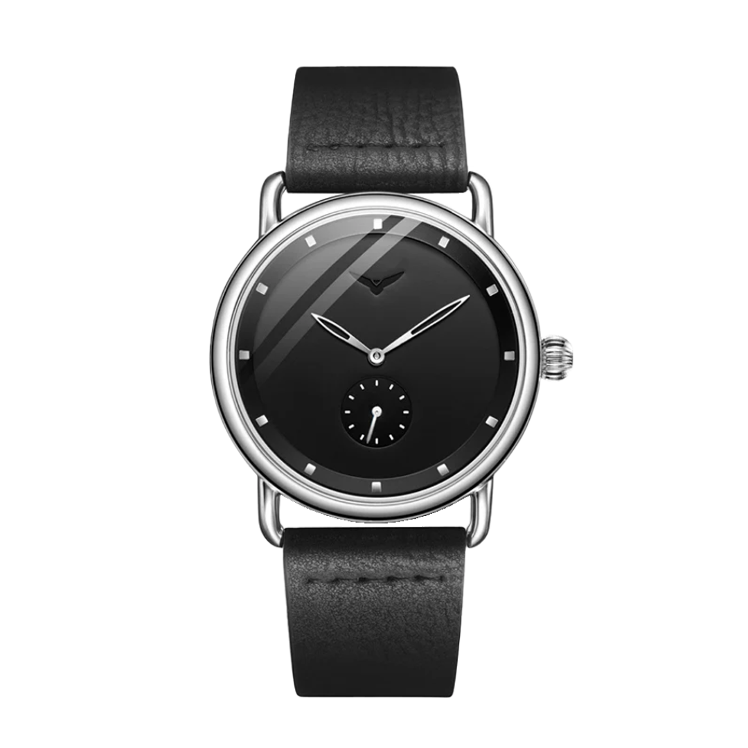 Caleb | Sleek Minimalist Leather Watch | 41mm