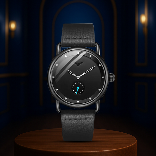 Caleb | Sleek Minimalist Leather Watch | 41mm