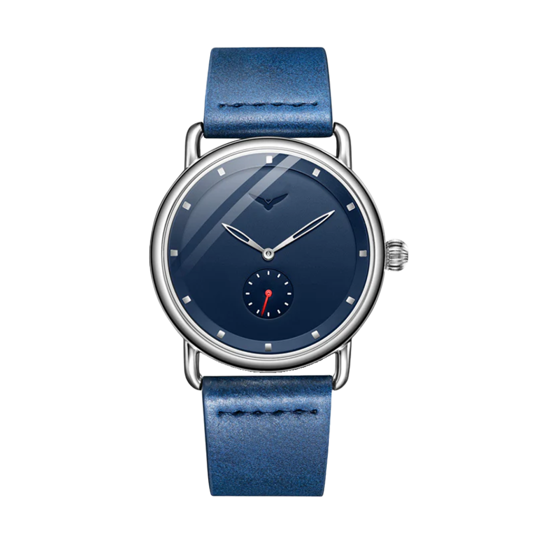 Caleb | Sleek Minimalist Leather Watch | 41mm